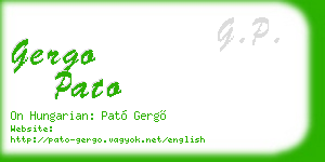 gergo pato business card