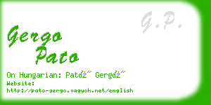 gergo pato business card